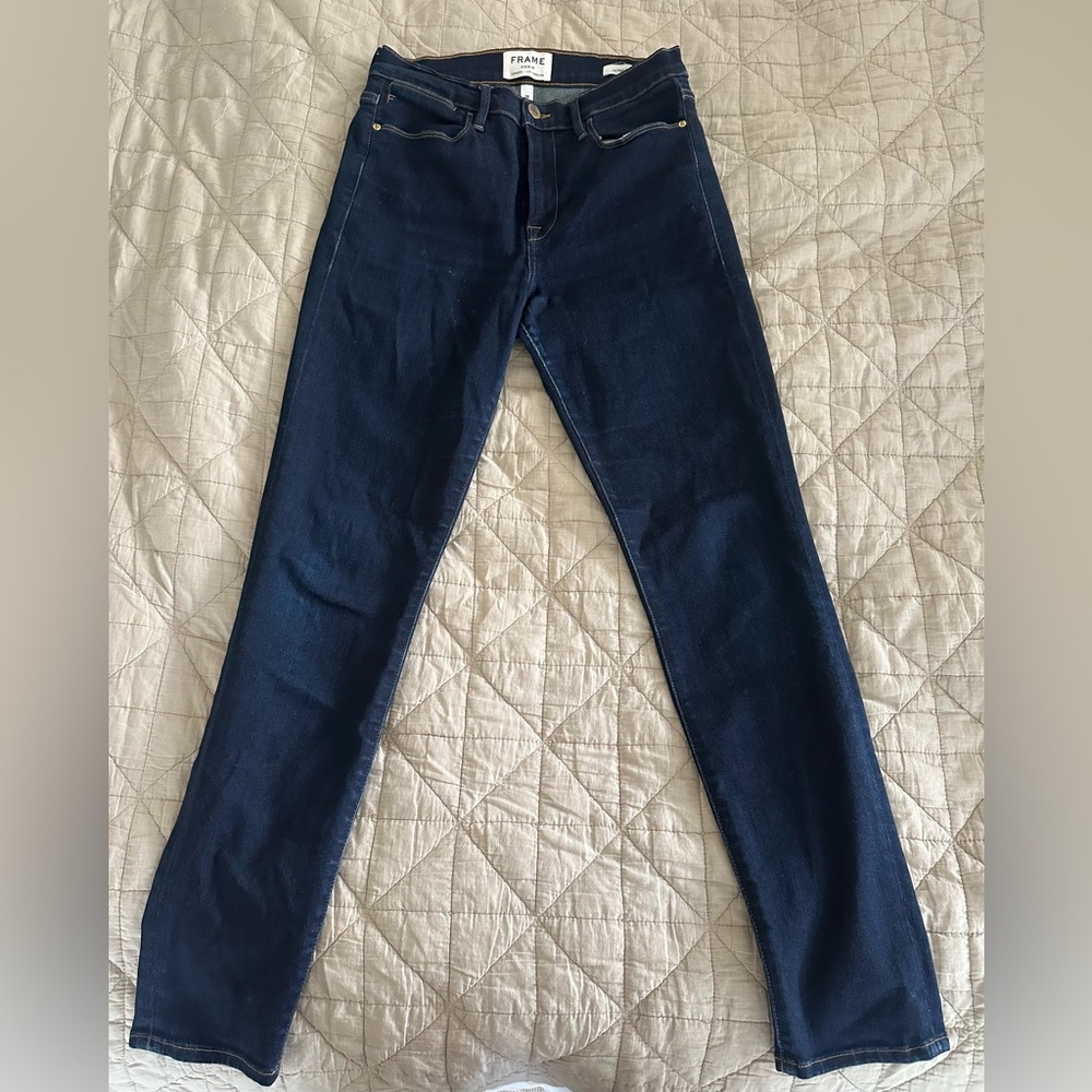 Frame Denim Women's Deep Indigo Le High Skinny Jeans